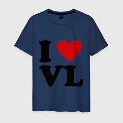 Футболка хлопковая мужская I love VL, цвет: тёмно-синий