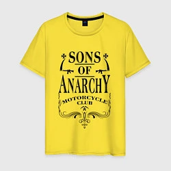 Футболка хлопковая мужская Anarchy Motorcycle Club, цвет: желтый