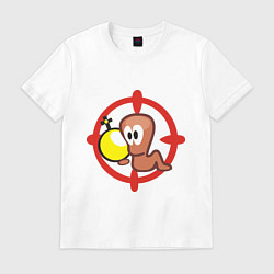 Мужская футболка Worms червяк под прицелом