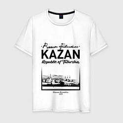 Футболка хлопковая мужская Kazan: Republic of Tatarstan, цвет: белый