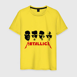 Футболка хлопковая мужская Metallica (Лица), цвет: желтый