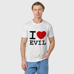 Футболка хлопковая мужская I love evil, цвет: белый — фото 2