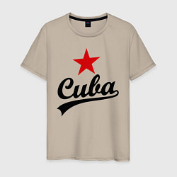 Футболка хлопковая мужская Cuba Star, цвет: миндальный