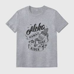 Футболка хлопковая мужская Hawaii surf rider, цвет: меланж