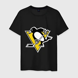 Футболка хлопковая мужская Pittsburgh Penguins, цвет: черный