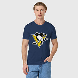 Футболка хлопковая мужская Pittsburgh Penguins, цвет: тёмно-синий — фото 2