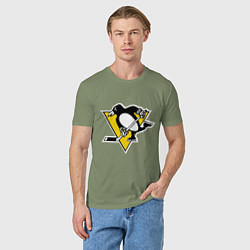 Футболка хлопковая мужская Pittsburgh Penguins, цвет: авокадо — фото 2