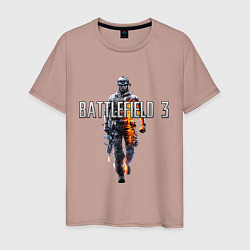 Футболка хлопковая мужская Battlefield 3, цвет: пыльно-розовый