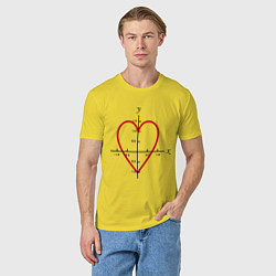 Футболка хлопковая мужская Формула любви математическая 2, цвет: желтый — фото 2