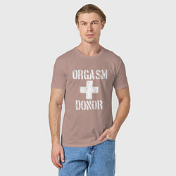 Футболка хлопковая мужская Orgasm + donor, цвет: пыльно-розовый — фото 2