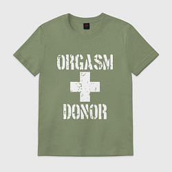 Футболка хлопковая мужская Orgasm + donor, цвет: авокадо