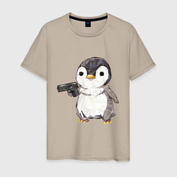 Мужская футболка Пингвин с пистолетом