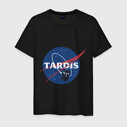 Футболка хлопковая мужская Tardis NASA, цвет: черный