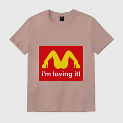 Футболка хлопковая мужская Im lovin it!, цвет: пыльно-розовый