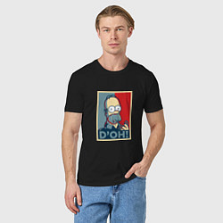 Футболка хлопковая мужская D'oh Poster, цвет: черный — фото 2
