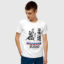 Футболка хлопковая мужская Russia Judo цвета белый — фото 2