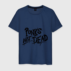 Футболка хлопковая мужская Punks not dead, цвет: тёмно-синий