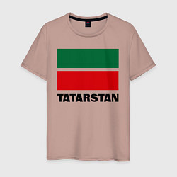 Футболка хлопковая мужская Флаг Татарстана, цвет: пыльно-розовый
