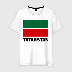 Футболка хлопковая мужская Флаг Татарстана, цвет: белый
