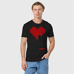 Футболка хлопковая мужская Heart tetris, цвет: черный — фото 2