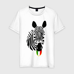 Футболка хлопковая мужская Juventus Zebra, цвет: белый