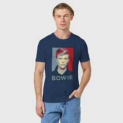 Футболка хлопковая мужская Bowie Poster, цвет: тёмно-синий — фото 2