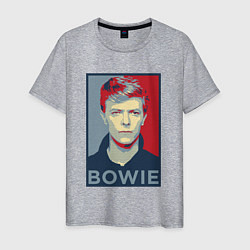 Футболка хлопковая мужская Bowie Poster, цвет: меланж