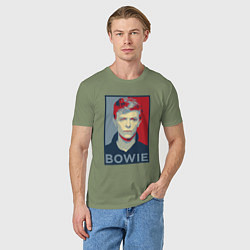 Футболка хлопковая мужская Bowie Poster, цвет: авокадо — фото 2