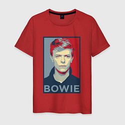 Футболка хлопковая мужская Bowie Poster, цвет: красный