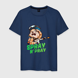 Футболка хлопковая мужская CS:GO Spray N Pray, цвет: тёмно-синий