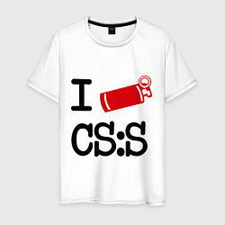 Футболка хлопковая мужская I love CS:S, цвет: белый