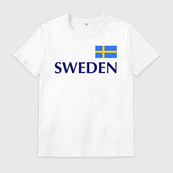 Футболка хлопковая мужская Сборная Швеции: 10 номер, цвет: белый