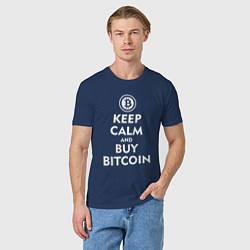 Футболка хлопковая мужская Keep Calm & Buy Bitcoin, цвет: тёмно-синий — фото 2