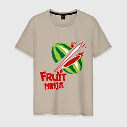 Футболка хлопковая мужская Fruit Ninja, цвет: миндальный