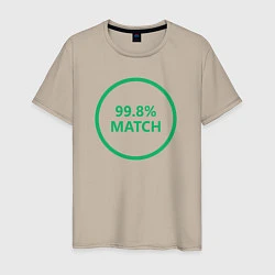 Футболка хлопковая мужская 99.8% Match, цвет: миндальный