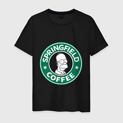 Футболка хлопковая мужская Springfield Coffee, цвет: черный