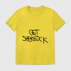 Футболка хлопковая мужская Get sherlock, цвет: желтый