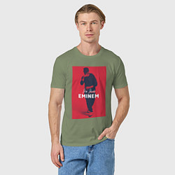 Футболка хлопковая мужская Slim Shady: Eminem, цвет: авокадо — фото 2