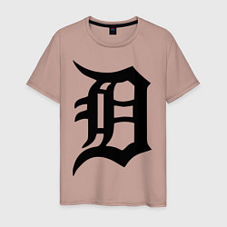 Футболка хлопковая мужская Detroit Tigers, цвет: пыльно-розовый