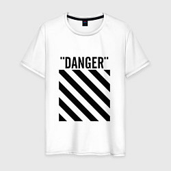 Футболка хлопковая мужская Off-White: Danger, цвет: белый