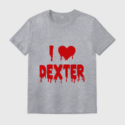 Футболка хлопковая мужская I love Dexter, цвет: меланж