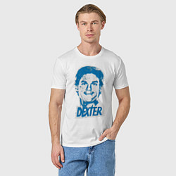 Футболка хлопковая мужская Dexter Face, цвет: белый — фото 2