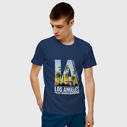 Футболка хлопковая мужская Los Angeles Summer цвета тёмно-синий — фото 2