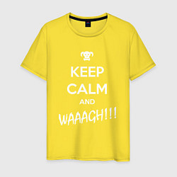 Футболка хлопковая мужская Keep Calm & WAAAGH, цвет: желтый