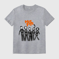 Футболка хлопковая мужская Misfits Skeletons, цвет: меланж