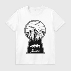 Футболка хлопковая мужская Nature Fox, цвет: белый