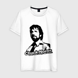 Футболка хлопковая мужская Chuck Norris: He Waits, цвет: белый