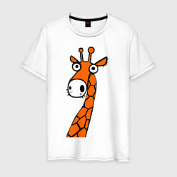 Футболка хлопковая мужская Дикий жирафик, цвет: белый