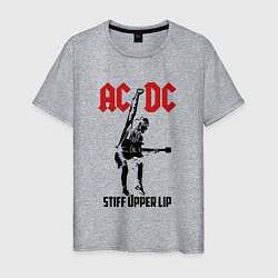 Футболка хлопковая мужская AC/DC: Stiff Upper Lip, цвет: меланж