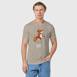 Футболка хлопковая мужская Little Foxy, цвет: миндальный — фото 2